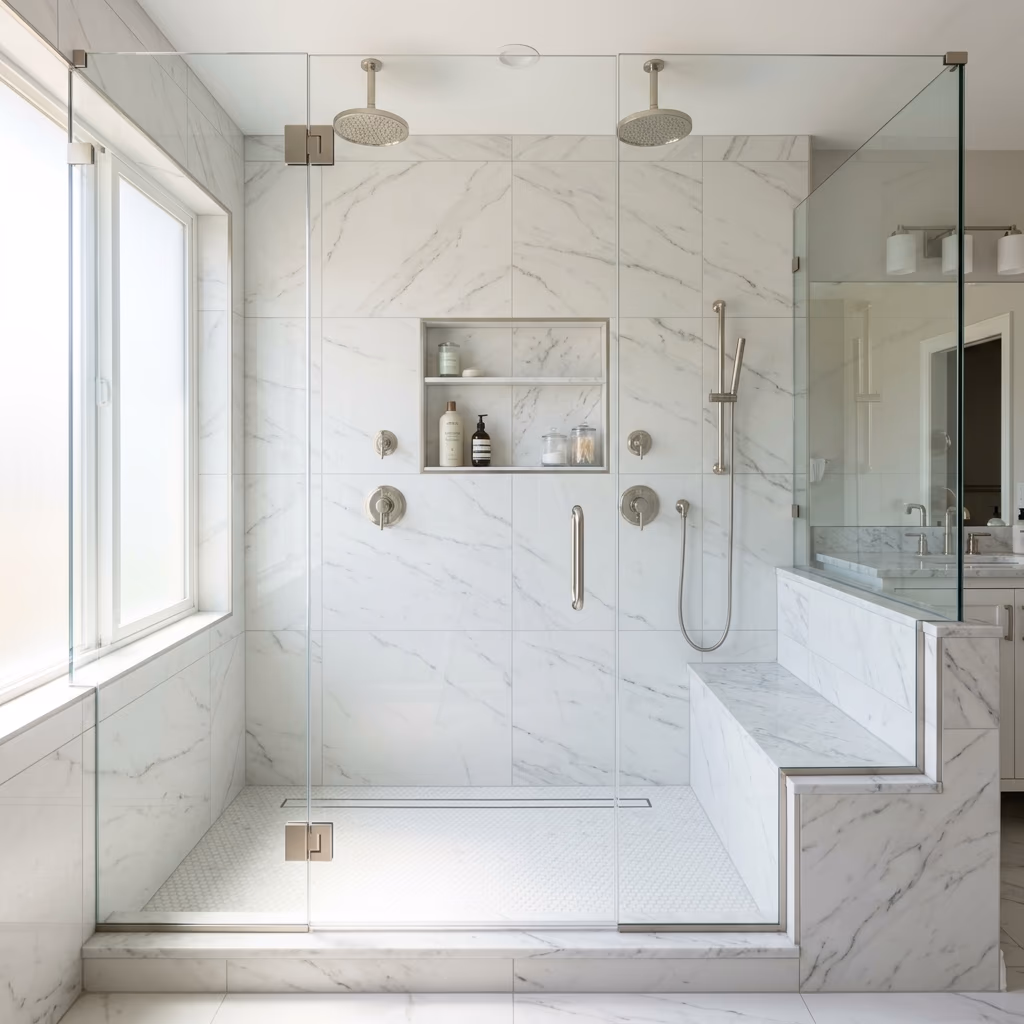 Custom Vanity & Stone Installation - After Remodel