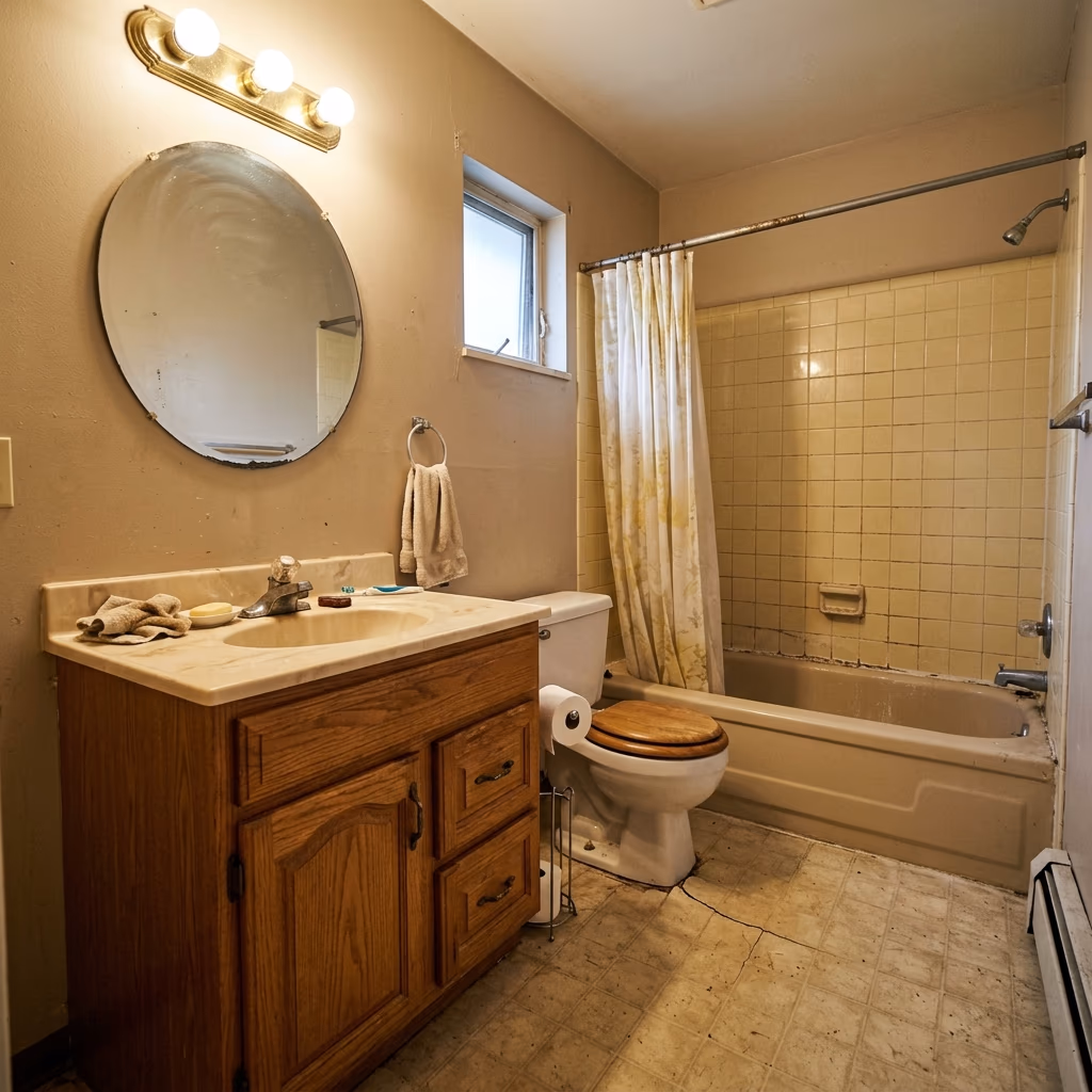 Guest Bath Tub-to-Shower Conversion - Before Remodel